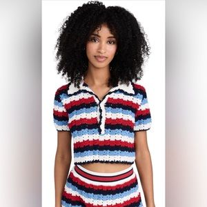 The Upside Women's Chantilly Crochet Ezra Shirt NWT‎